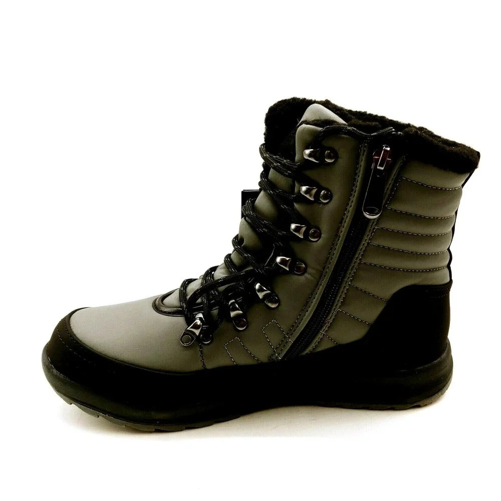 Khombus Shoes Mens Hiking Boots Alegra‎ Leather Memory Foam Lightweight Grey 7